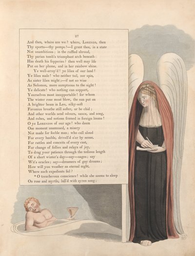 Youngs Nachtgedachten, Pagina 27, O Verraderlijk Geweten! door William Blake